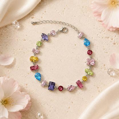 Multicolor Irregular Zircon Bracelet