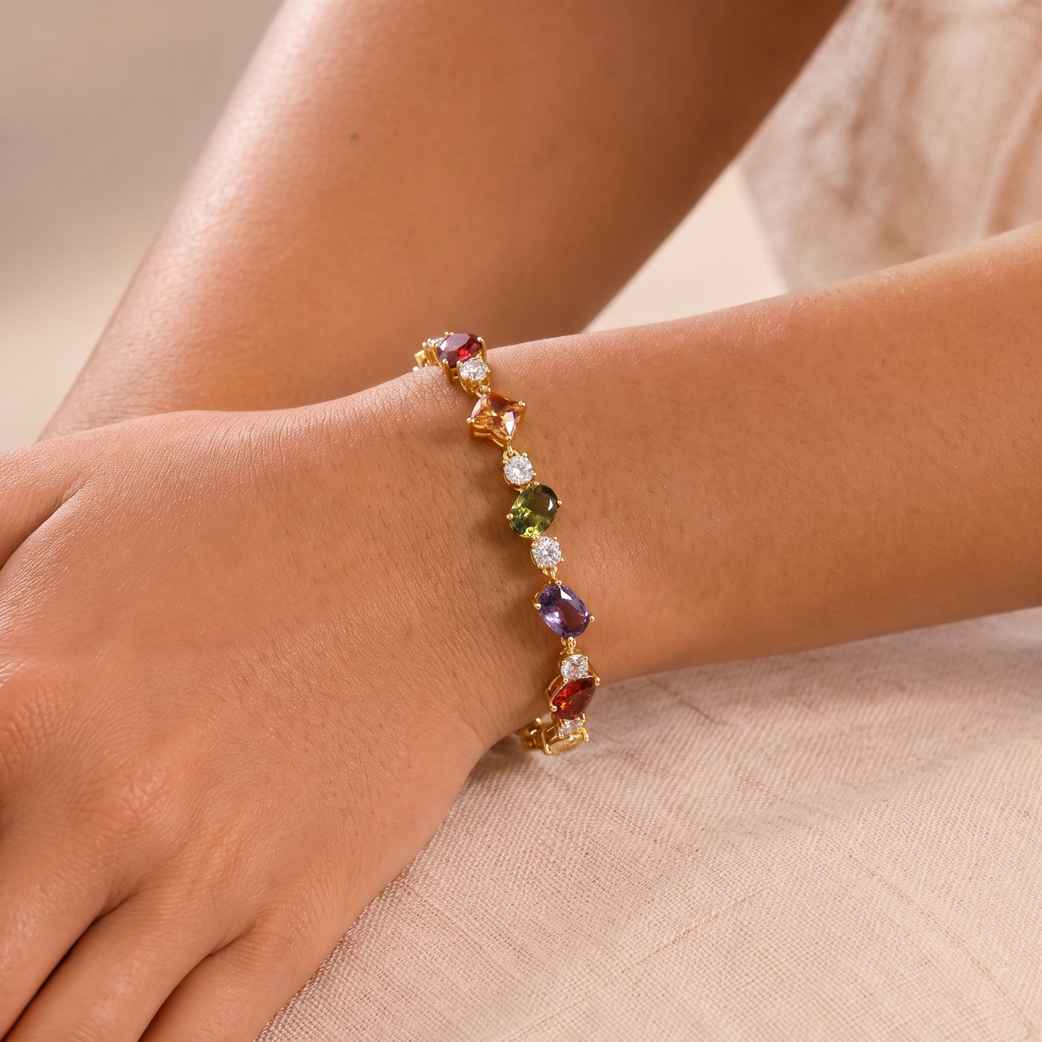 Square & Round Water-Drop Bracelet