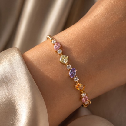 Square & Round Water-Drop Bracelet