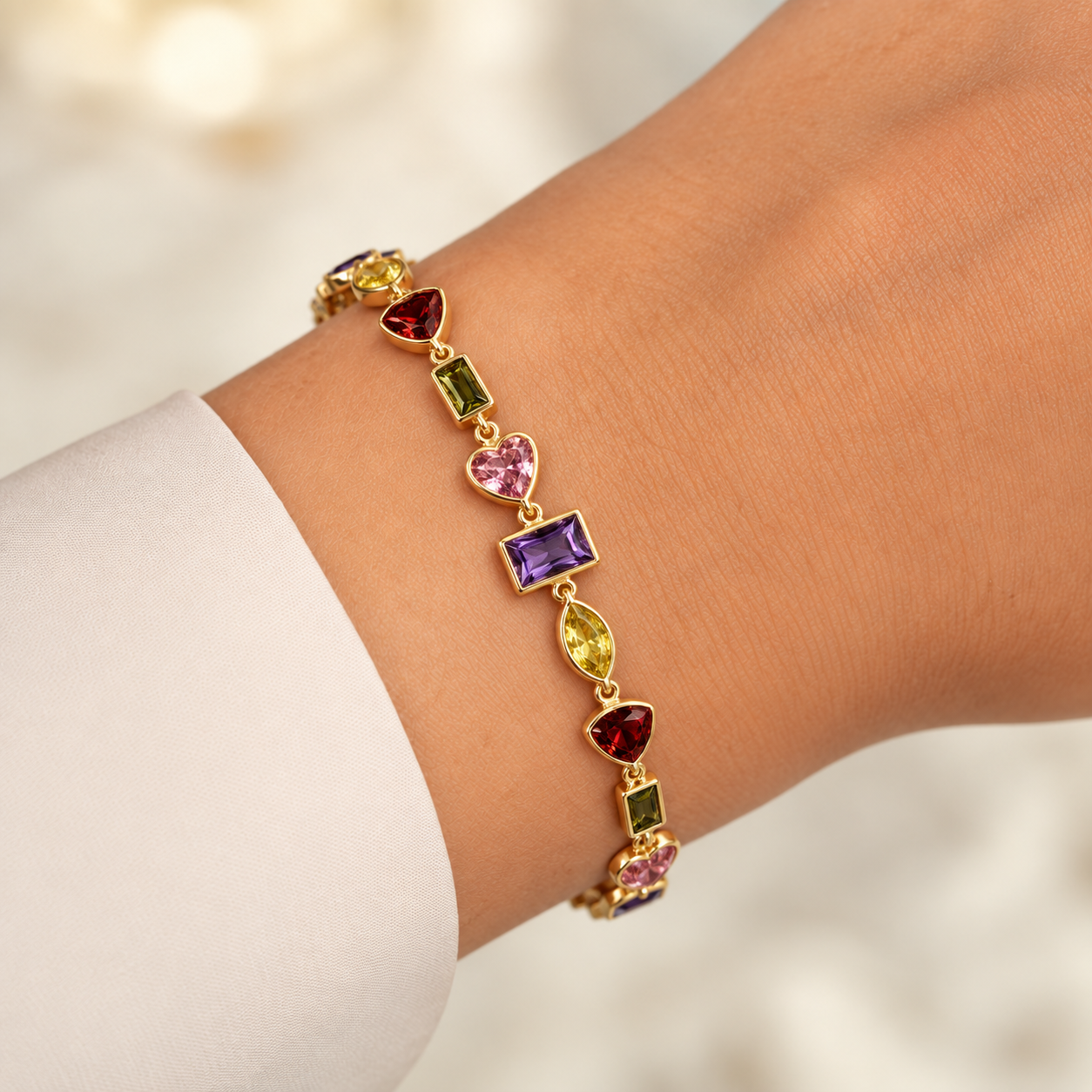 colorful multi-graphic zircon bracelet