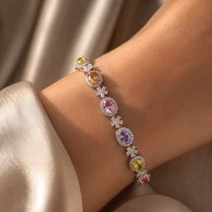 Colorful Egg-and-Flower Bracelet