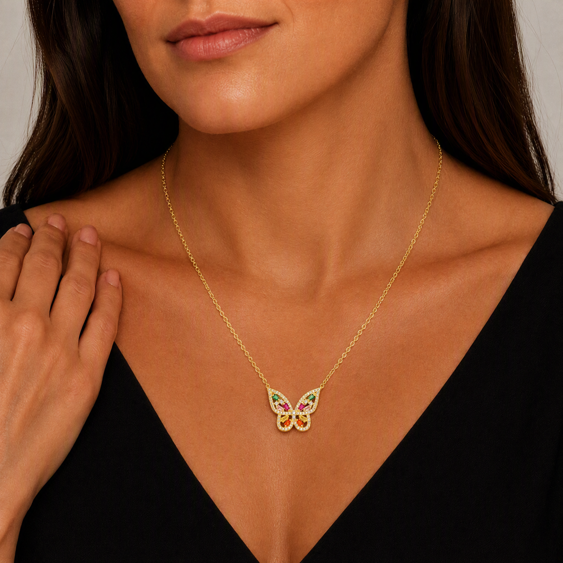 Colorful Cut-out Butterfly Necklace