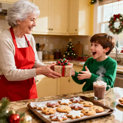 Personalized Name Santa Hat with Round Birthstone Christmas Necklace