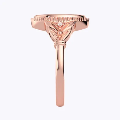 Custom 1-5 Birth Flower Ring with Side Ronud Birthstone