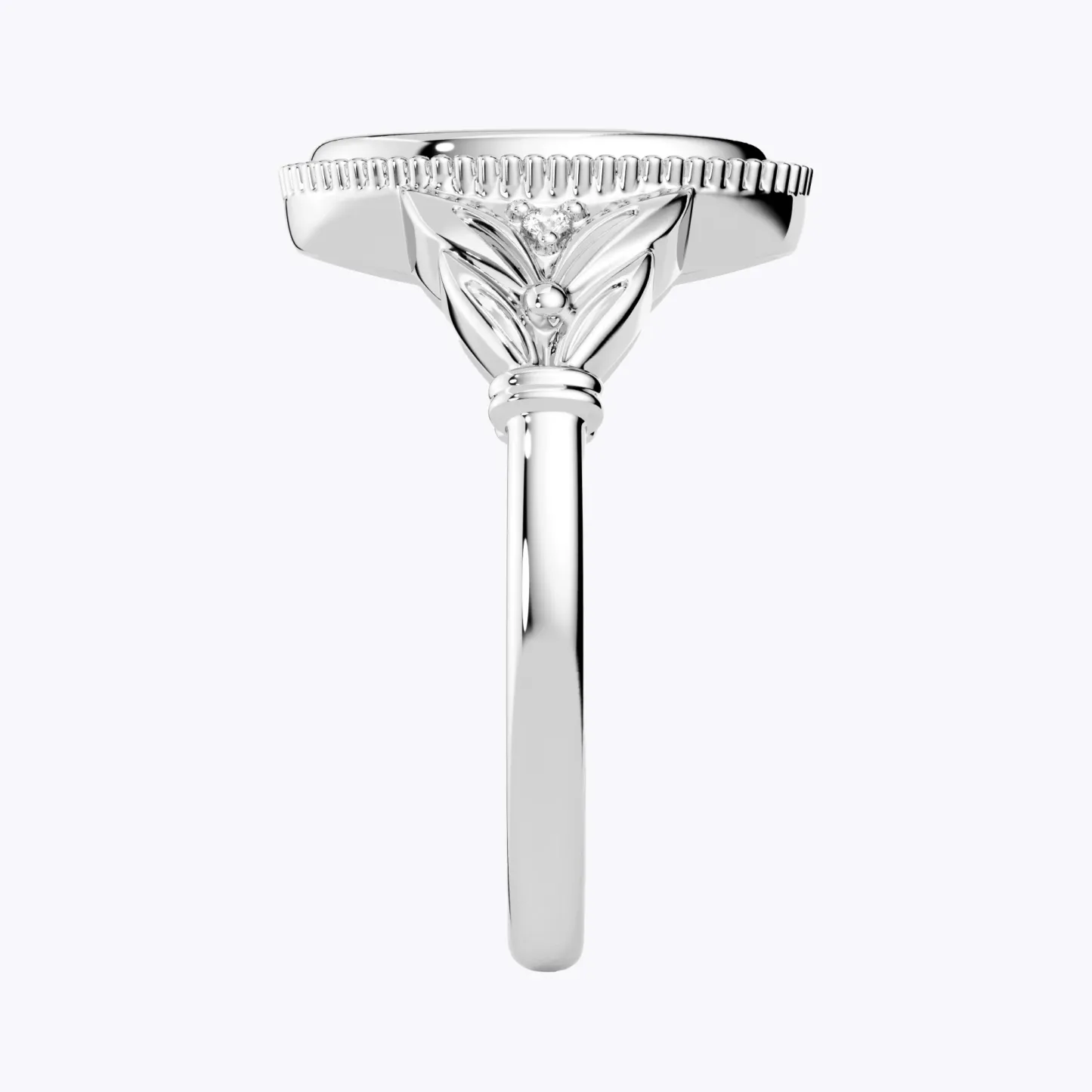 Custom 1-5 Birth Flower Ring with Side Ronud Birthstone