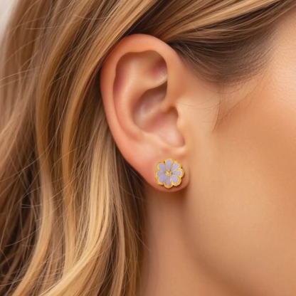 Whirling Blooms Collection Custom Birth Flower Earrings with 1-8 Birthstone