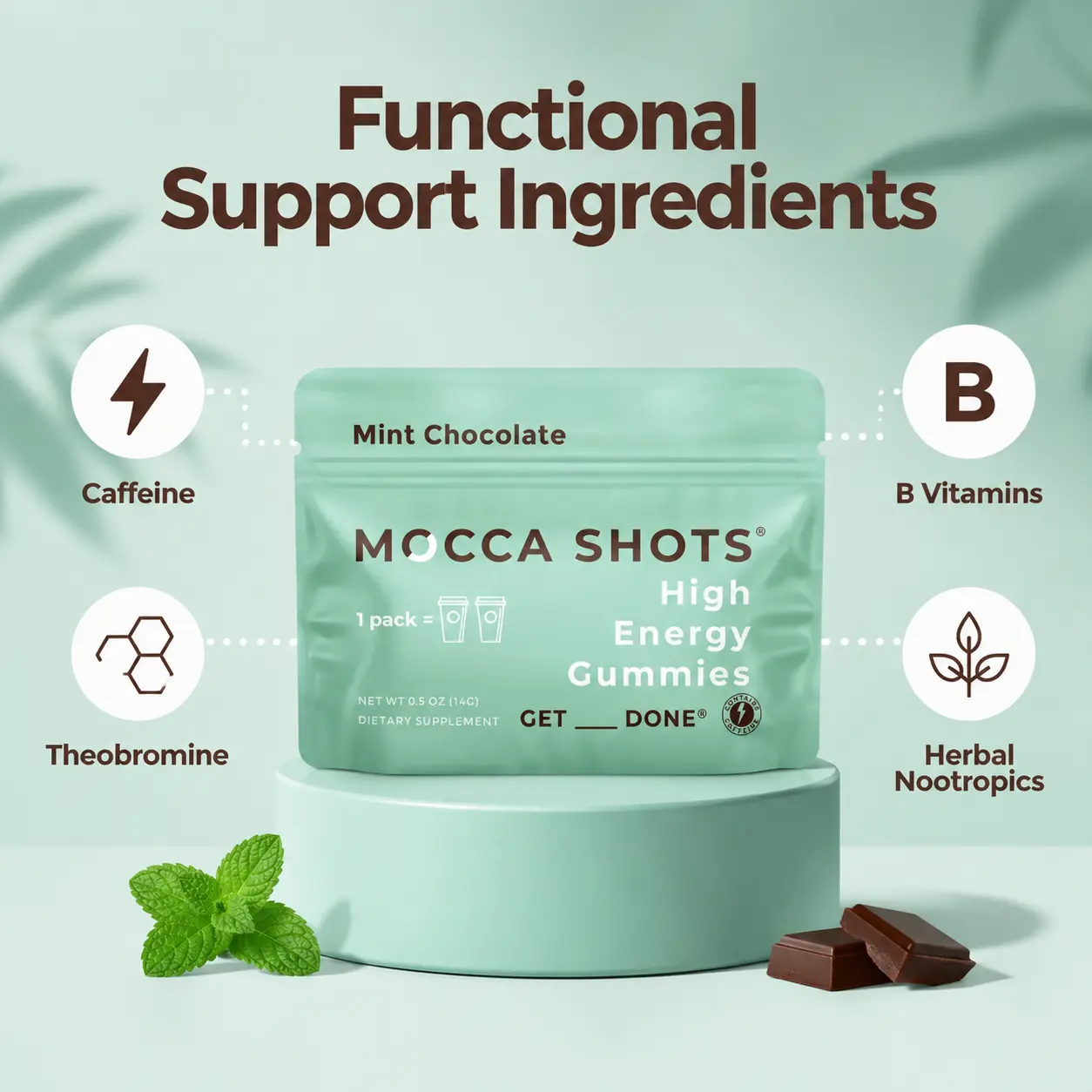 Mocca Shots Caffeine Gummies – 12-Pack