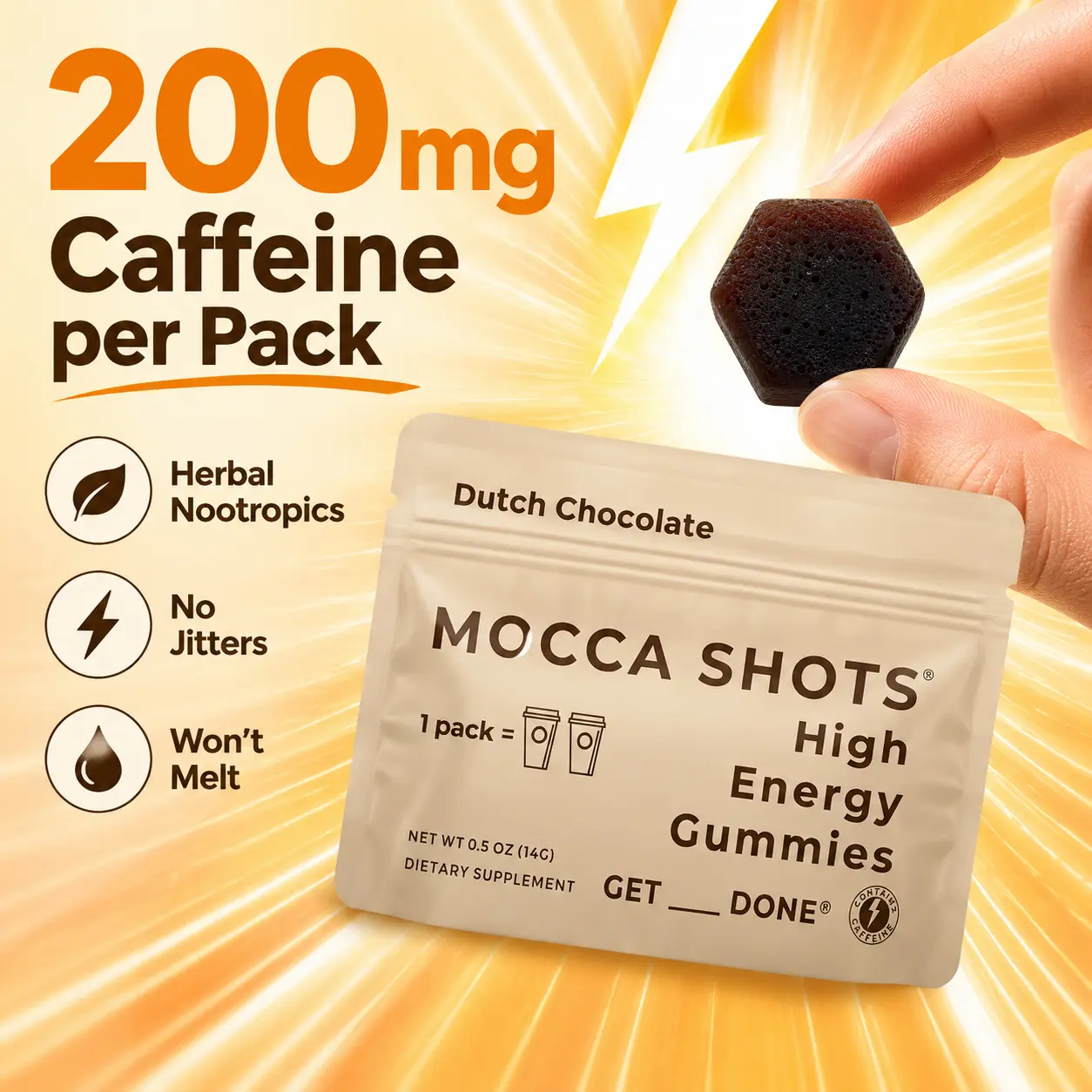 Mocca Shots Caffeine Gummies – 12-Pack