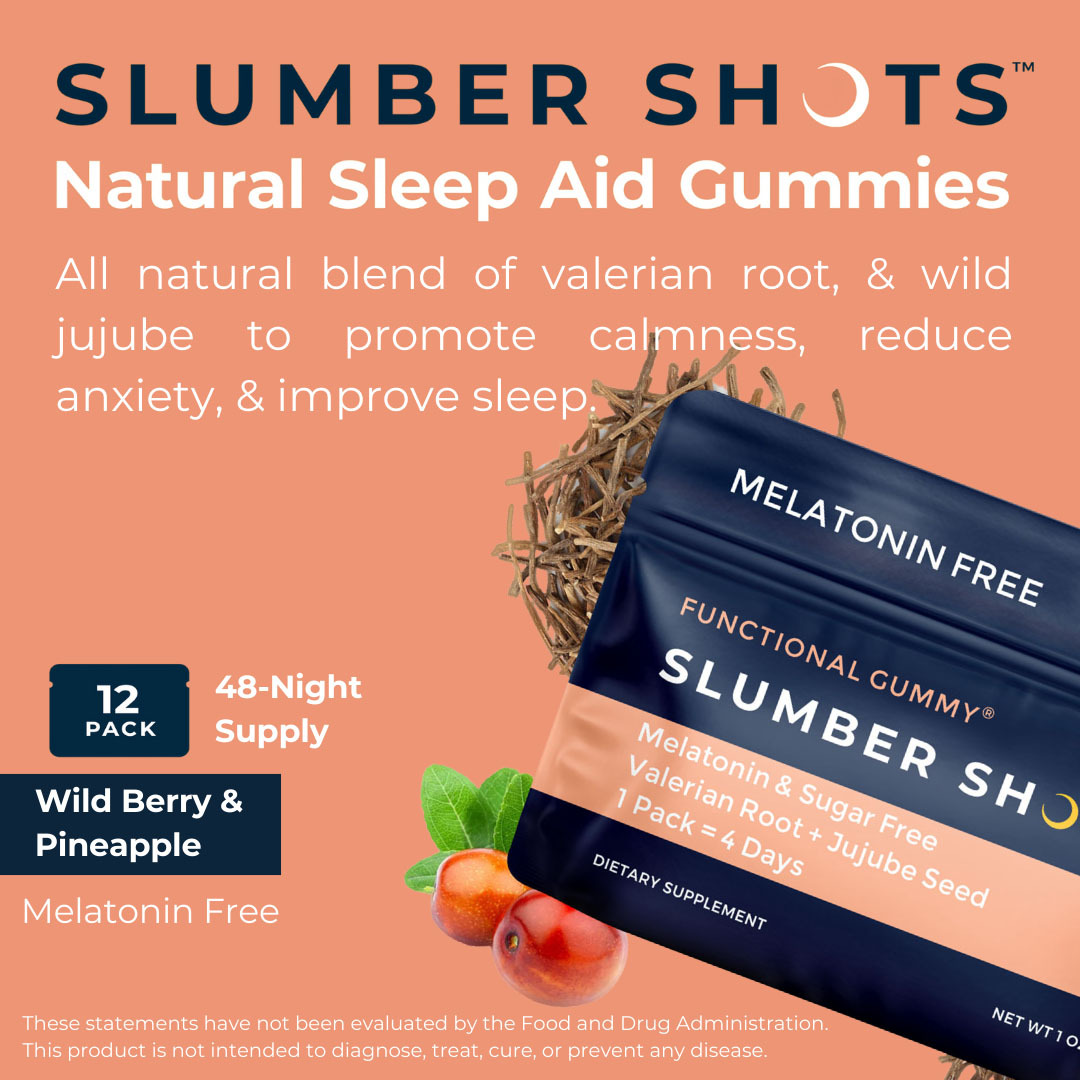Slumber Shots® Melatonin-Free Sleep Aid Gummies – Sugar-Free, Bedtime Support
