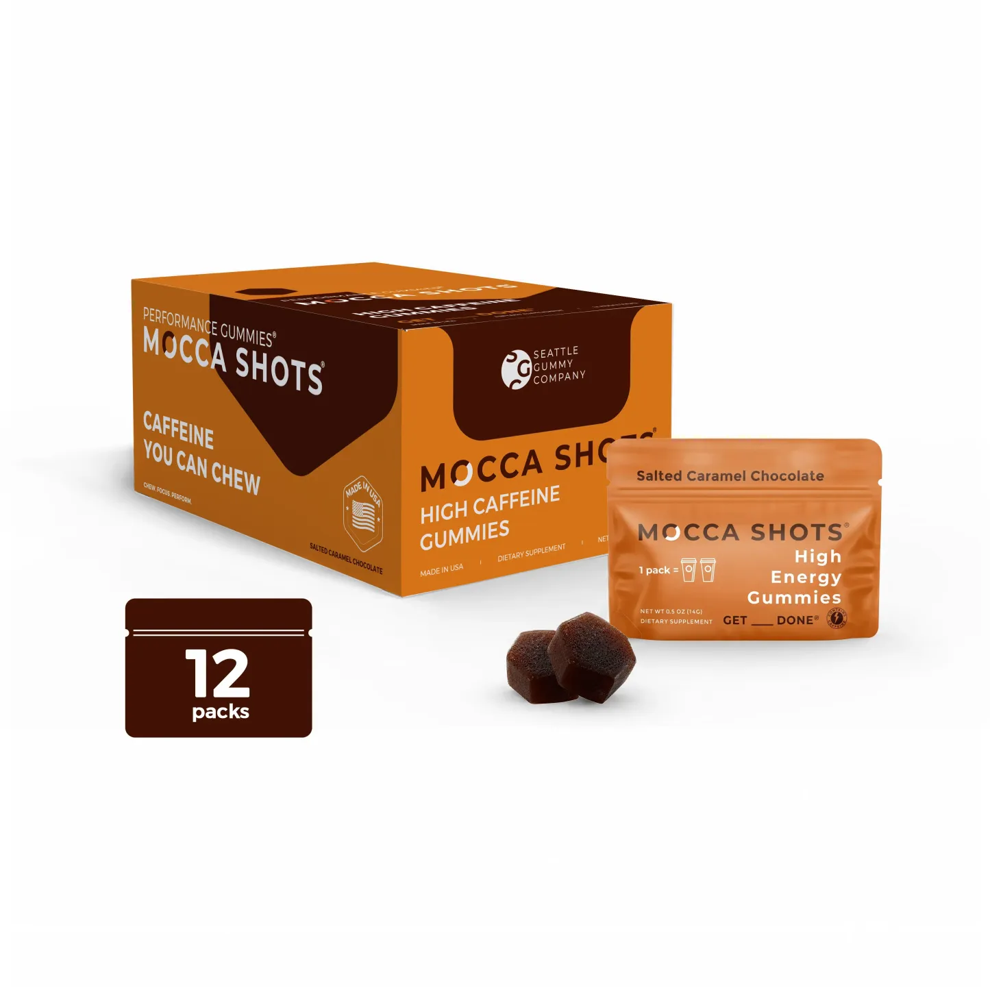 Mocca Shots Caffeine Gummies – 12-Pack