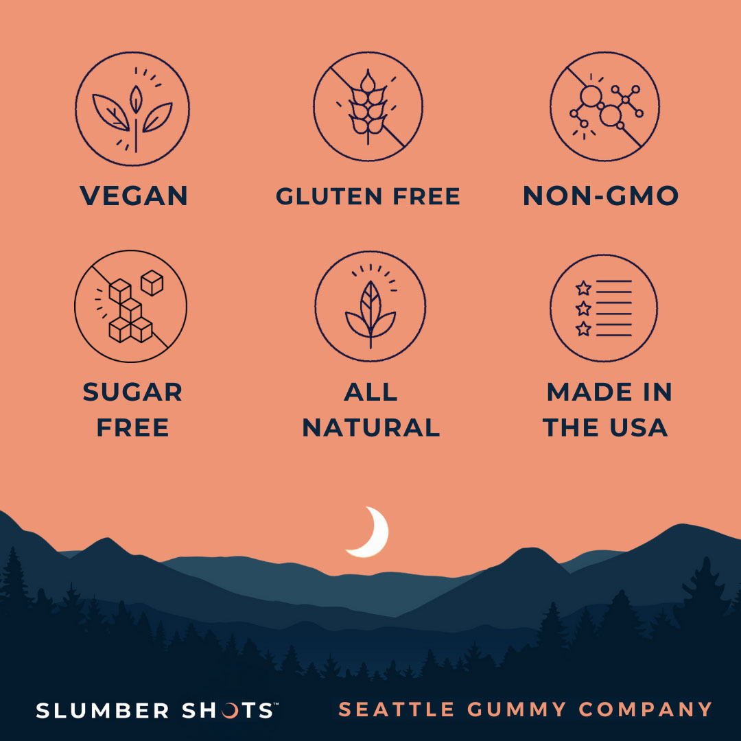 Slumber Shots® Melatonin-Free Sleep Aid Gummies – Sugar-Free, Bedtime Support