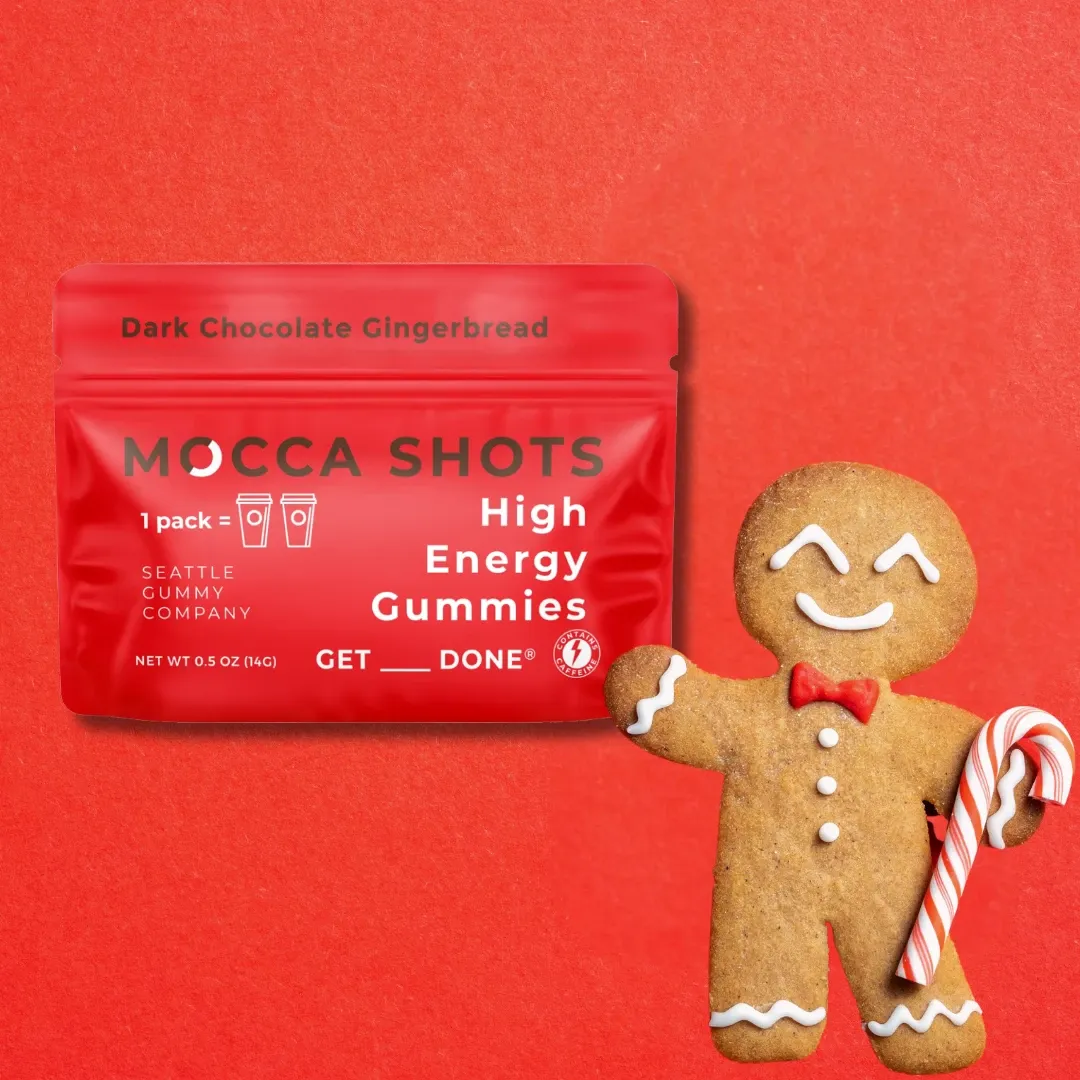 Mocca Shots Caffeine Gummies – Gingerbread - 12-Pack