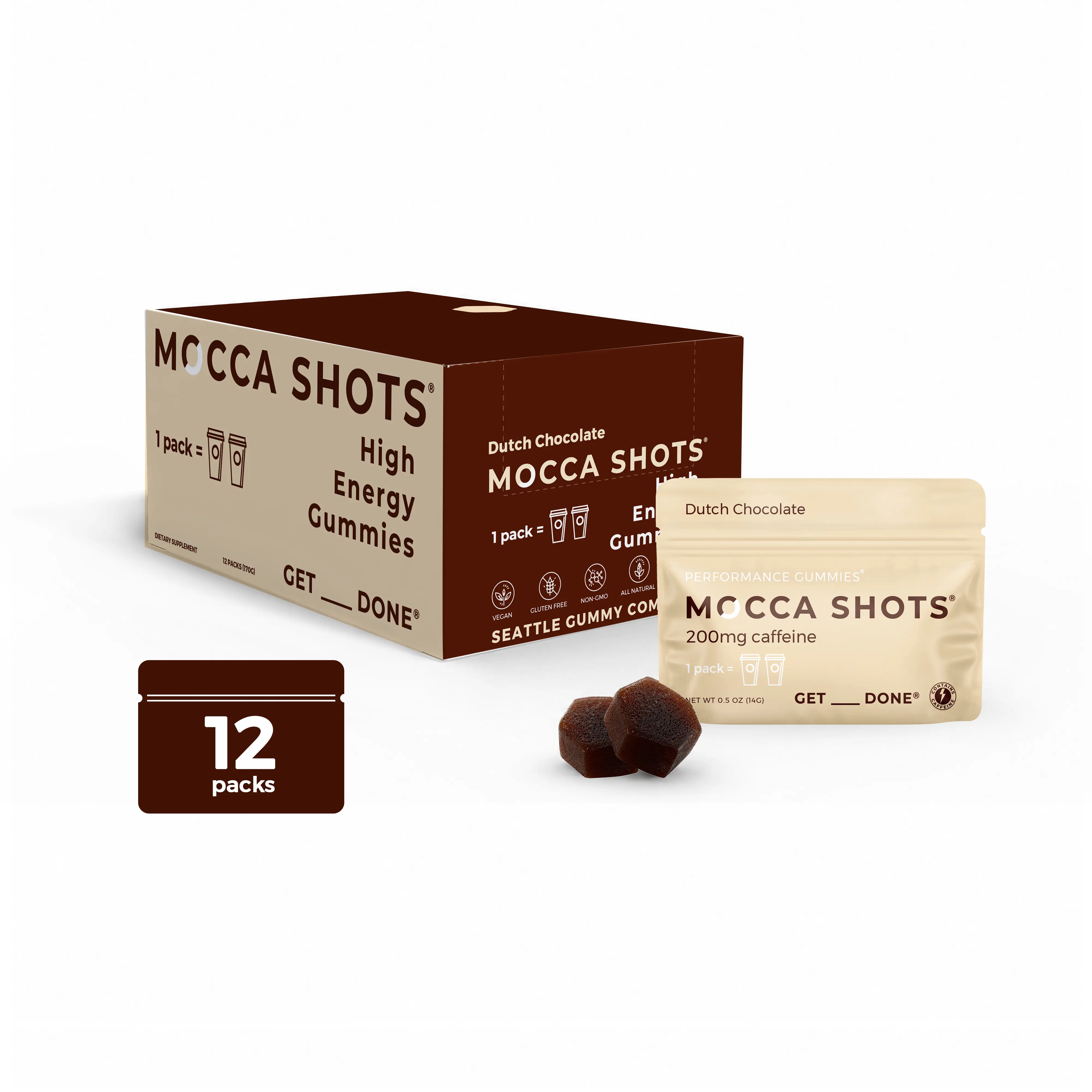Mocca Shots Caffeine Gummies – 12-Pack