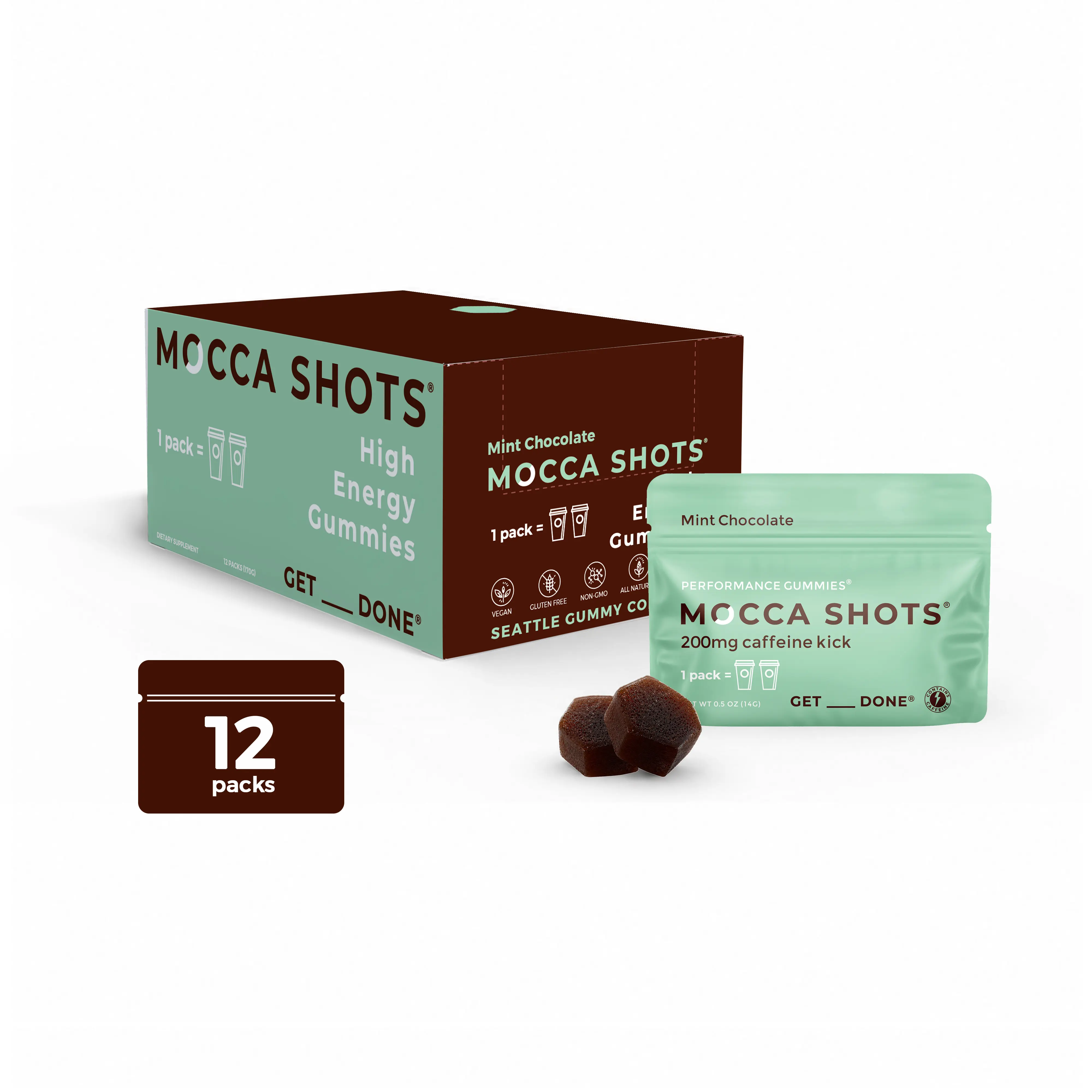 Mocca Shots Caffeine Gummies – 12-Pack