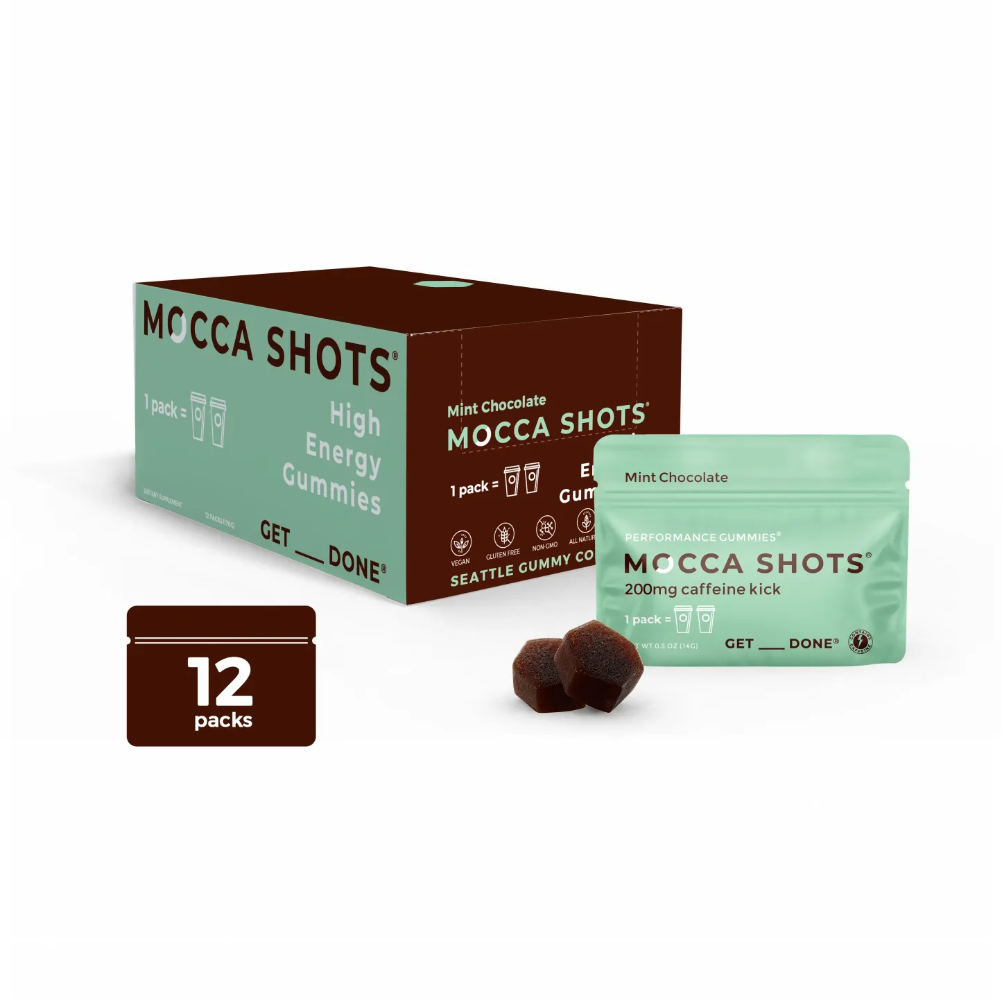 Mocca Shots Caffeine Gummies – 12-Pack