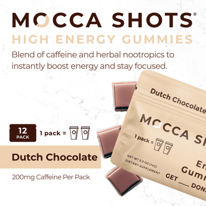 Raspberry Chocolate Energy Gummies & Mocca Shots – 12 Packs