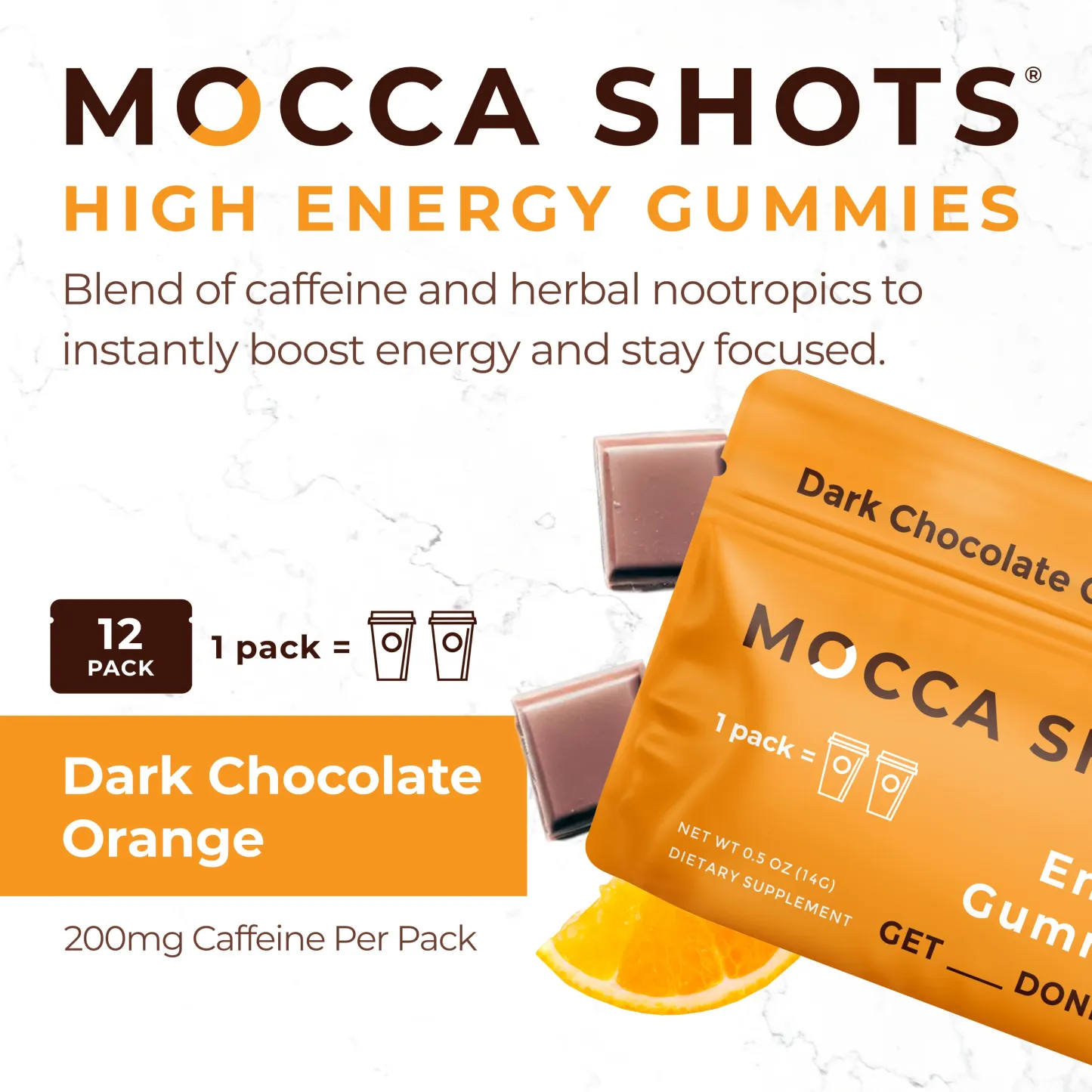 Mocca Shots Caffeine Gummies – 12-Pack