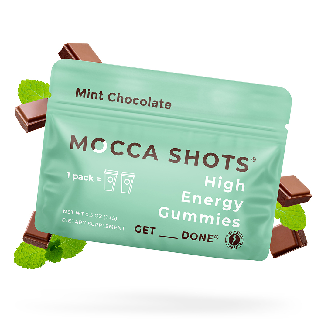 Raspberry Chocolate Energy Gummies & Mocca Shots – 12 Packs
