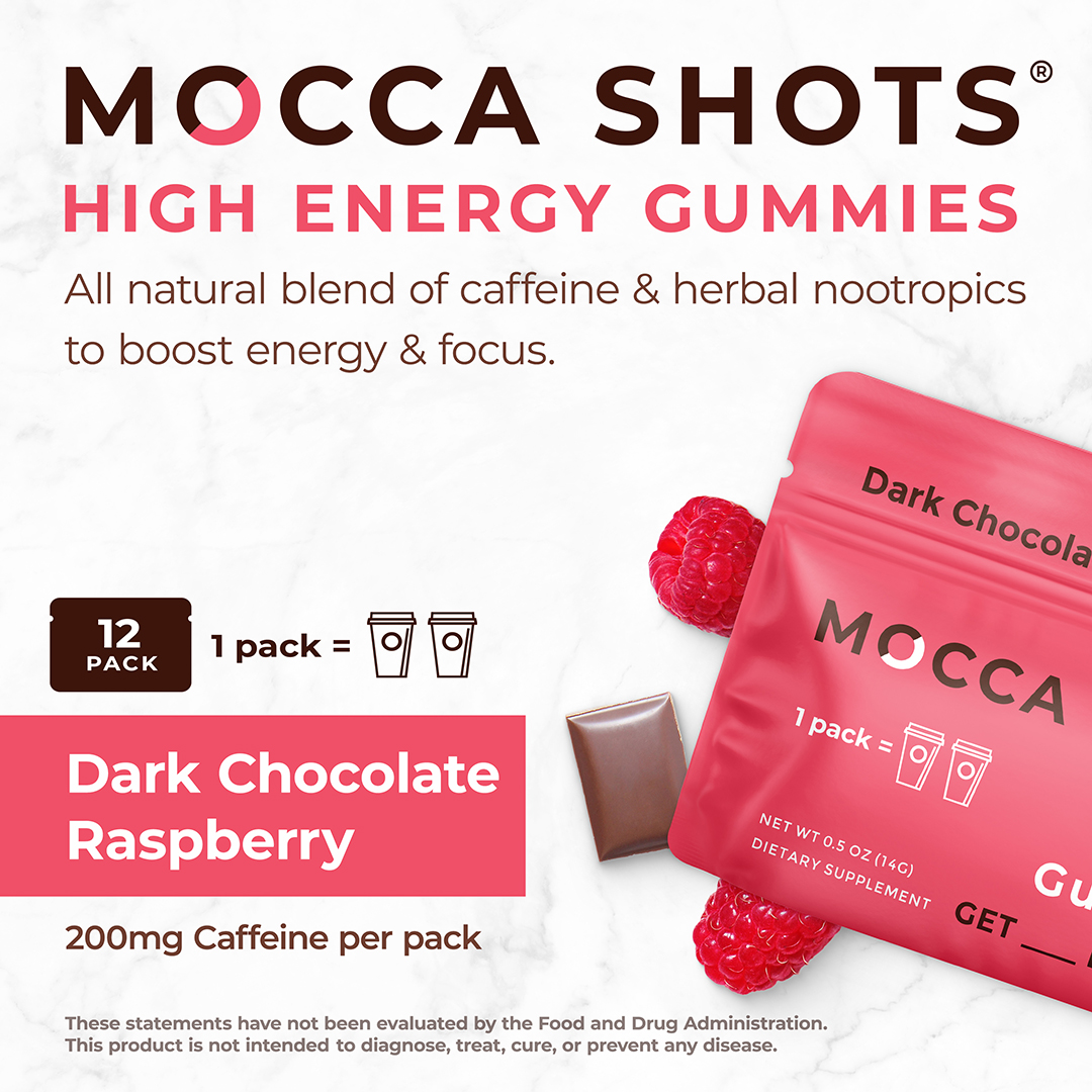 Mocca Shots High Energy Gummies with Caffeine | 12-Pack