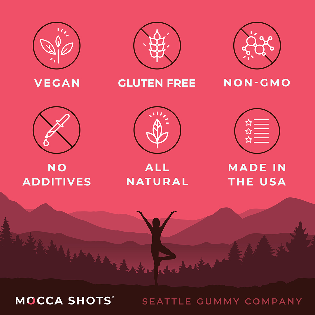 Mocca Shots High Energy Gummies with Caffeine | 12-Pack