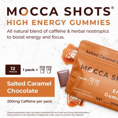 Raspberry Chocolate Energy Gummies & Mocca Shots – 12 Packs