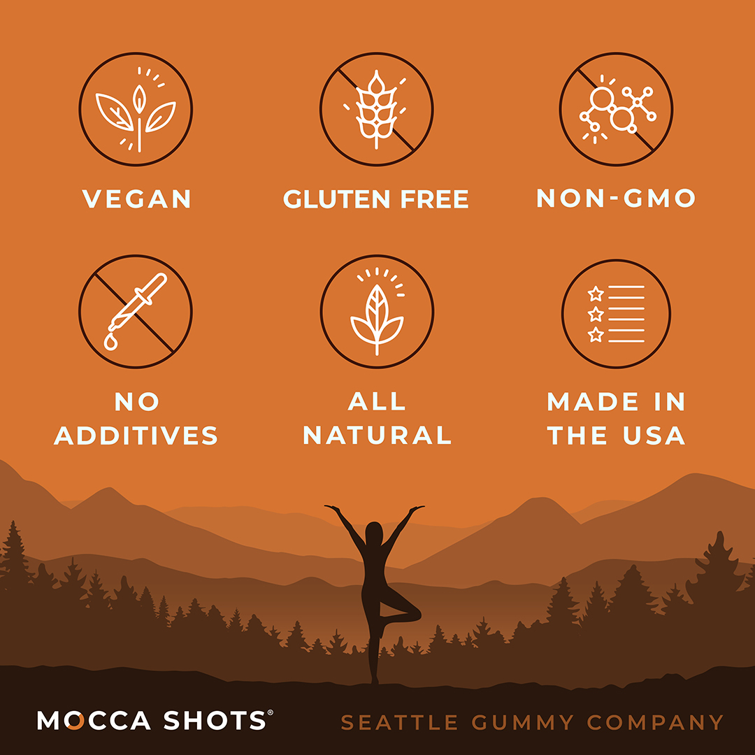 Raspberry Chocolate Energy Gummies & Mocca Shots – 12 Packs