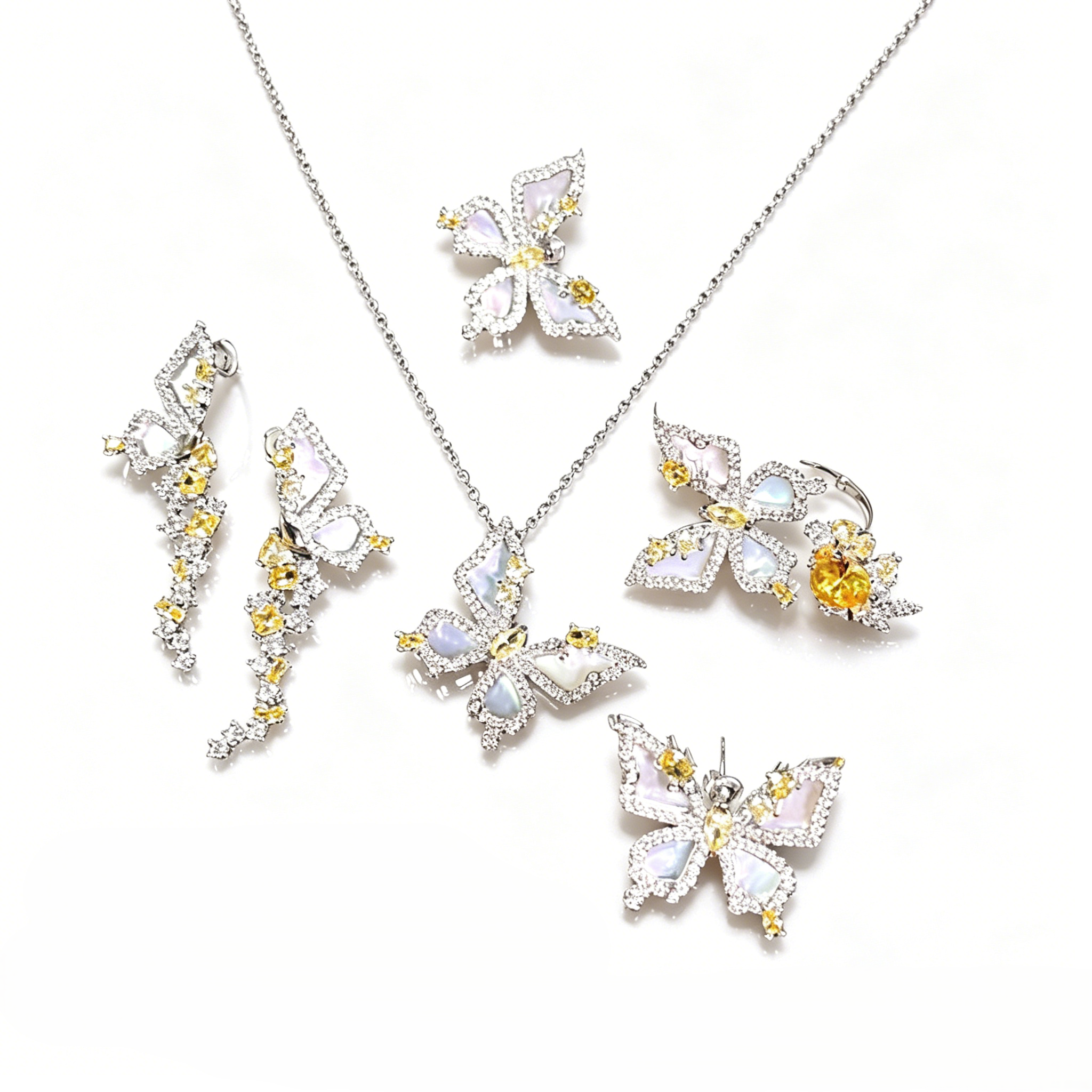 Topaz Butterfly -【Ring/Earrings/Necklace/Set】