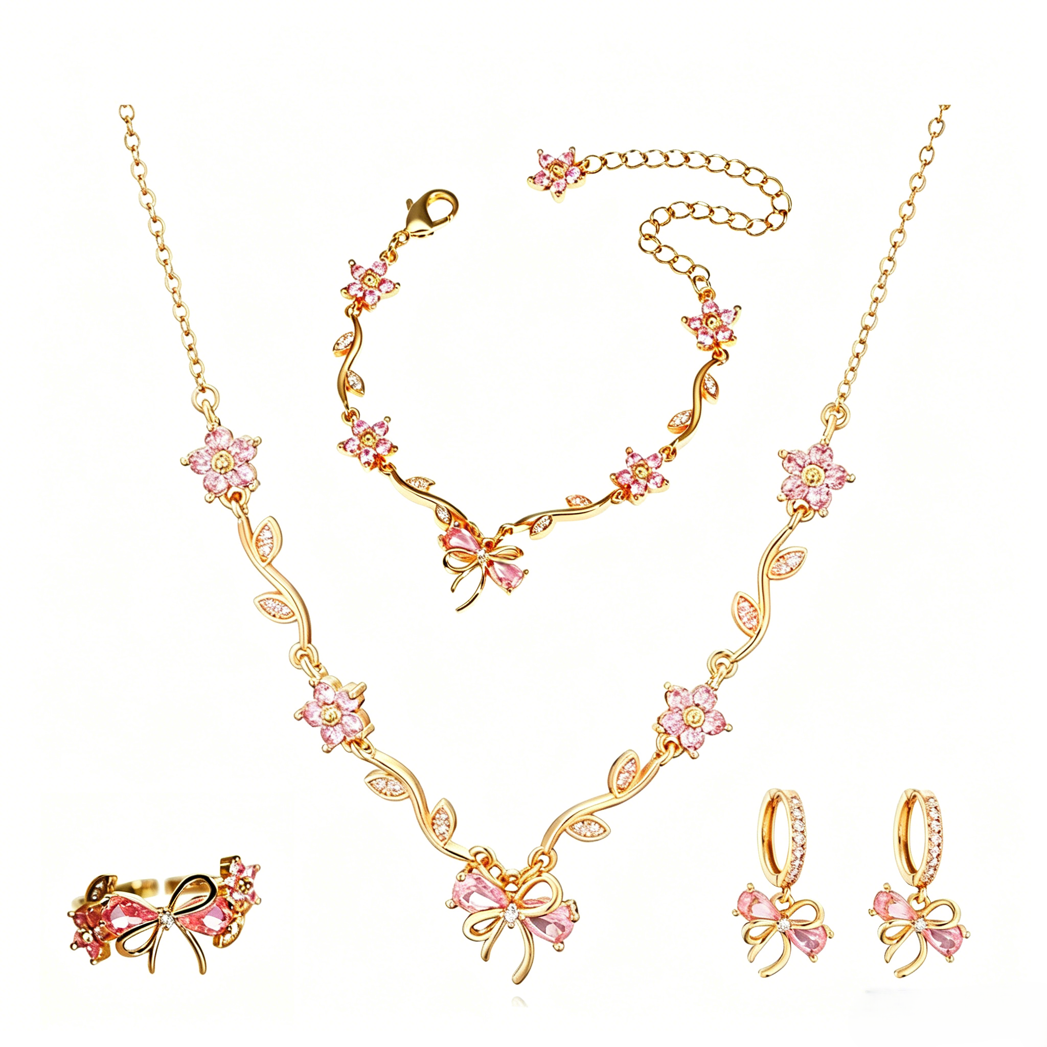 Floral Bow -【Bracelet/Ring/Earrings/Necklace/Set】