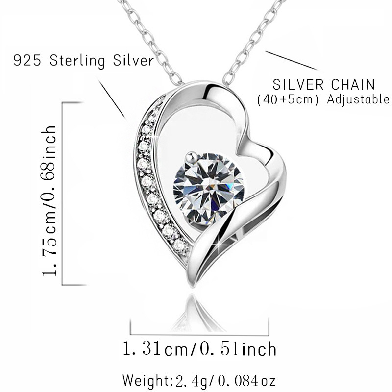 12 Months Birthstone Heart -【Necklace】| 925 silver