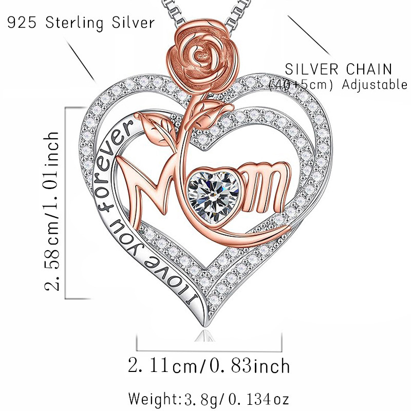 12 Months Birthstone Rose Flower【necklace】| 925 silver