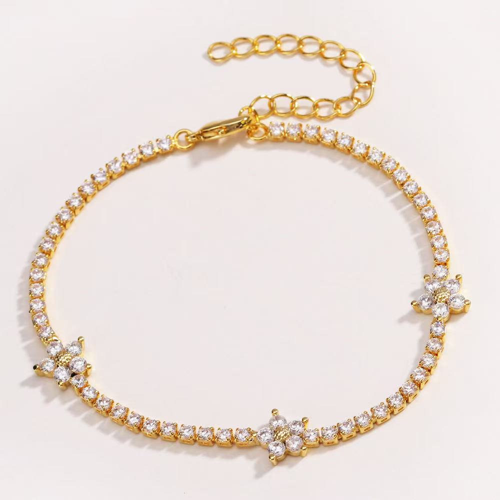 Flower Tennis Bracelet