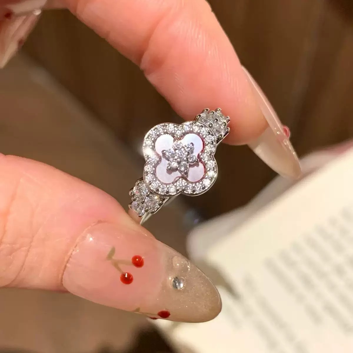 Pink silver Sakura Set（necklace/bracelet/earing/ring）