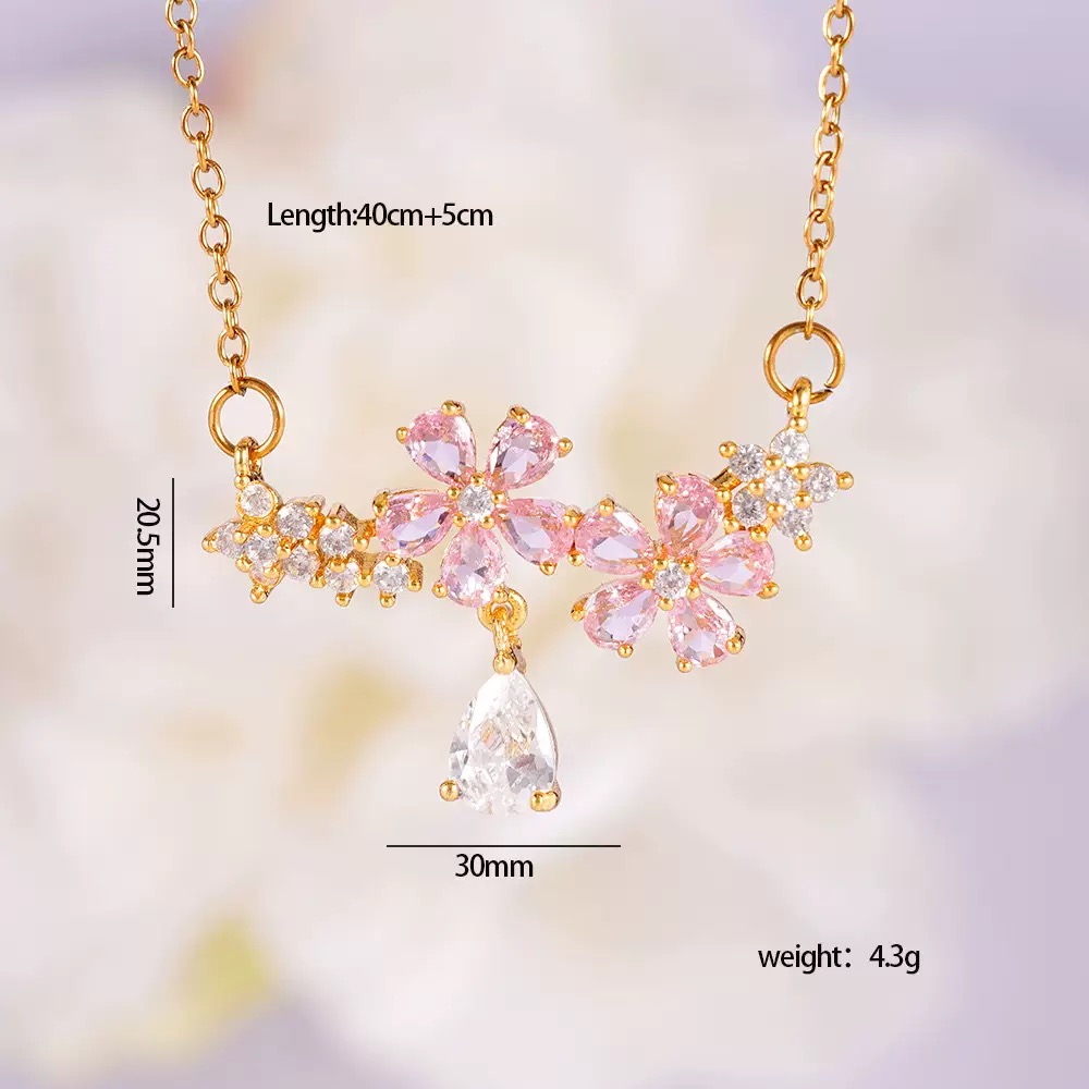 Sakura Water Drop-【necklace】