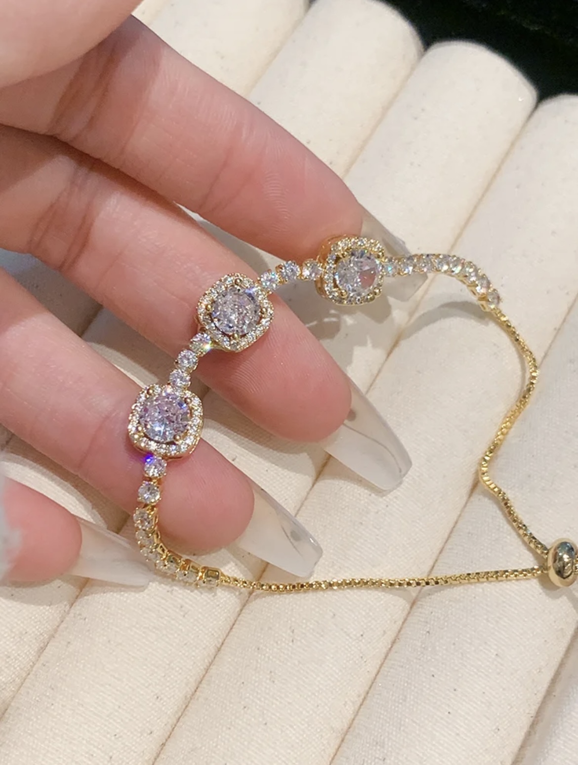 Dazzling Square Sugar Crystal Bracelet