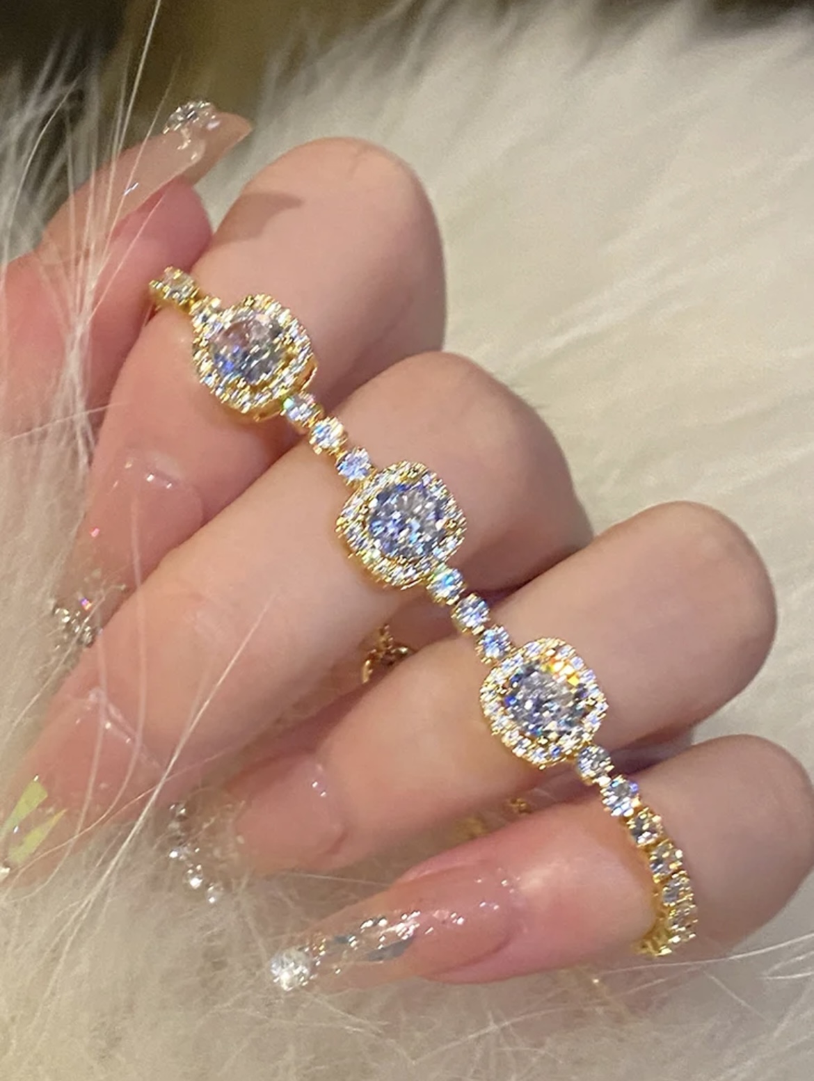 Dazzling Square Sugar Crystal Bracelet