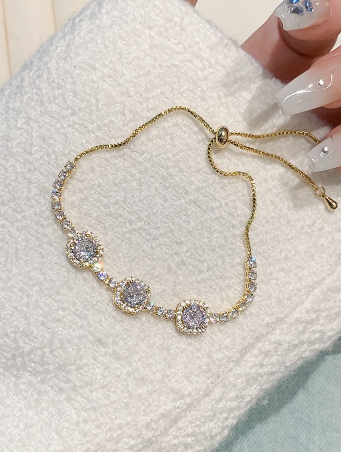 Dazzling Square Sugar Crystal Bracelet