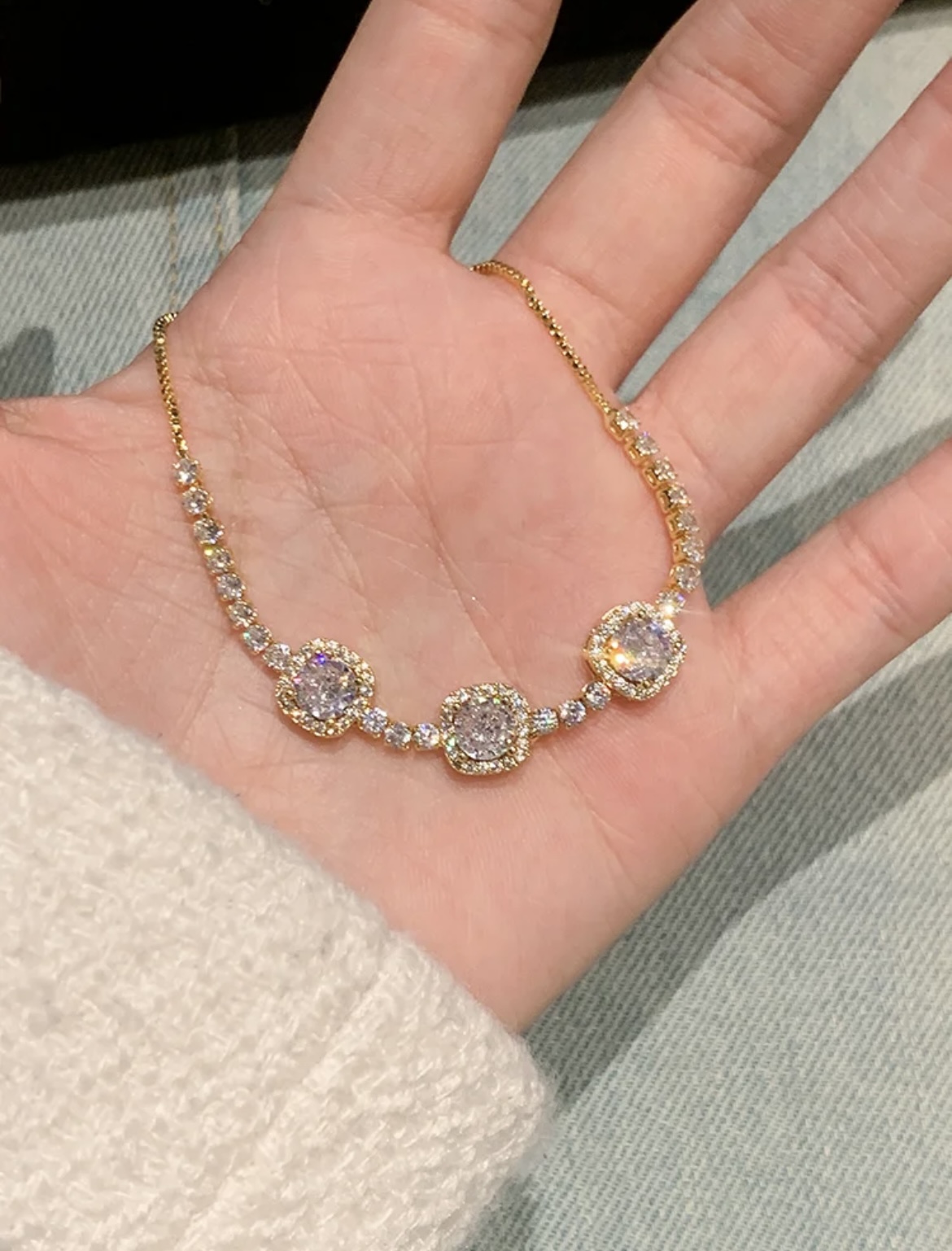 Dazzling Square Sugar Crystal Bracelet