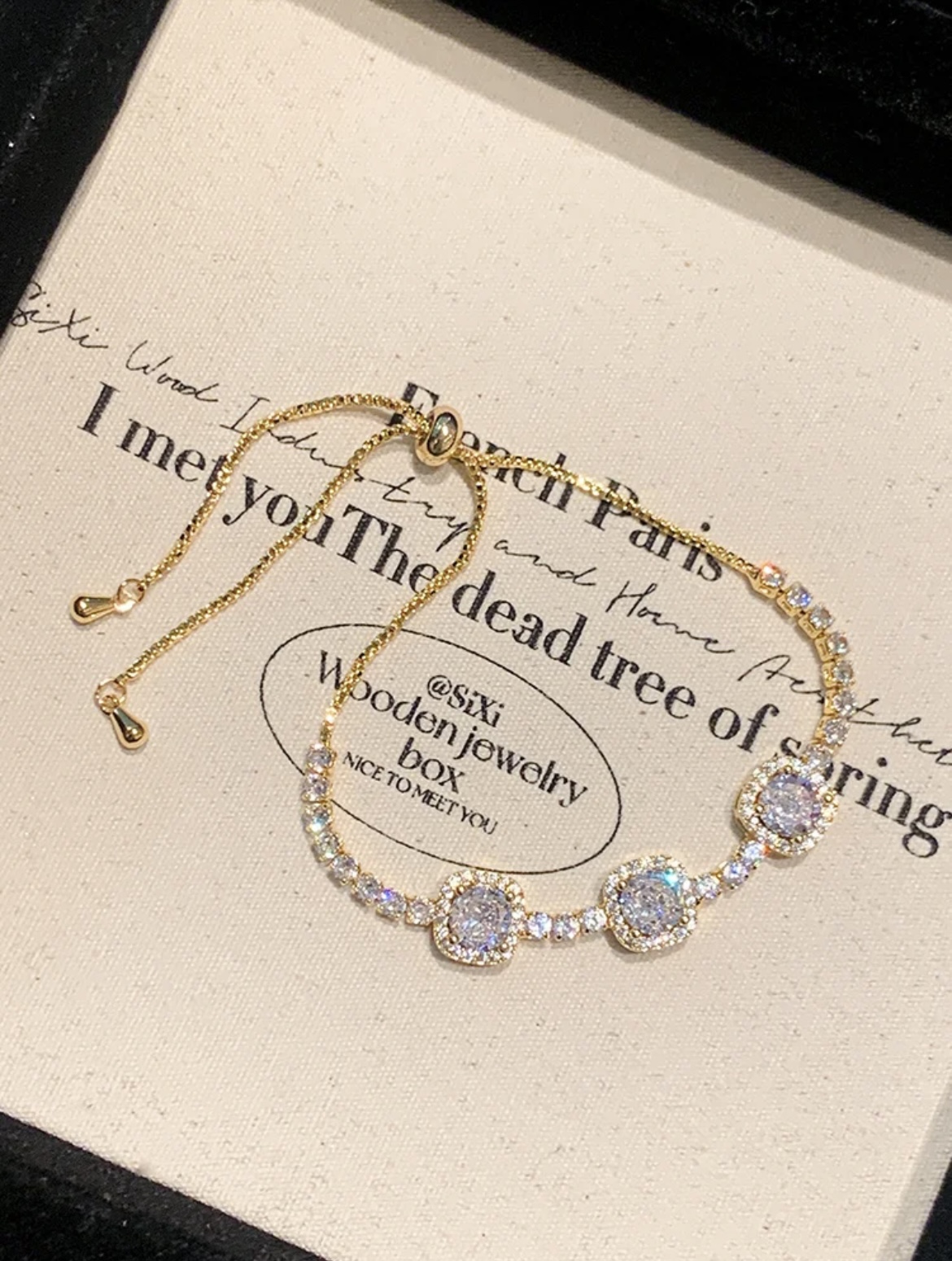 Dazzling Square Sugar Crystal Bracelet