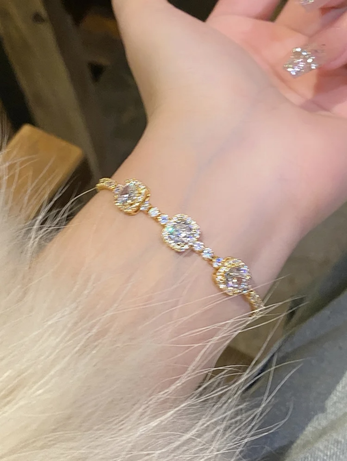 Dazzling Square Sugar Crystal Bracelet