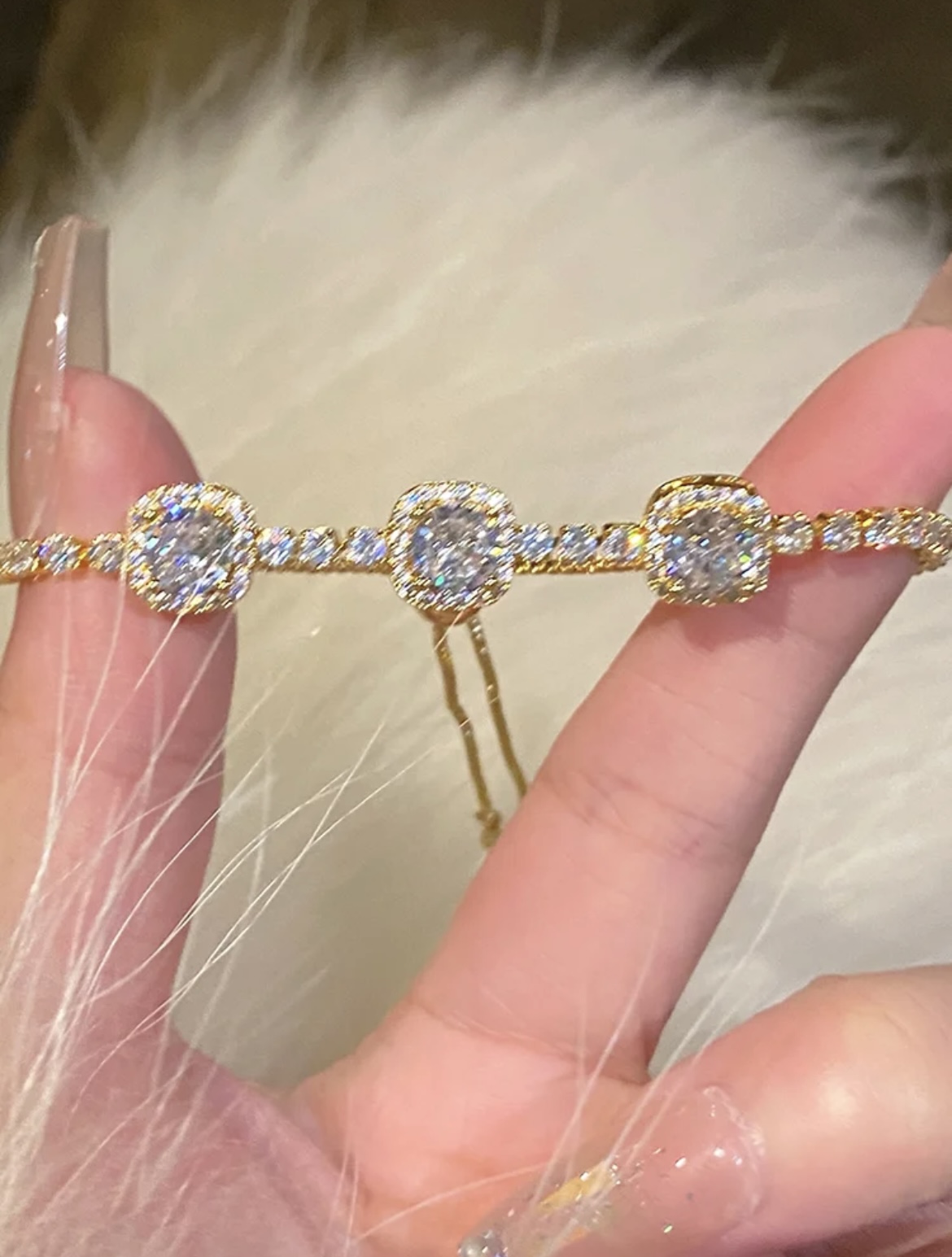 Dazzling Square Sugar Crystal Bracelet