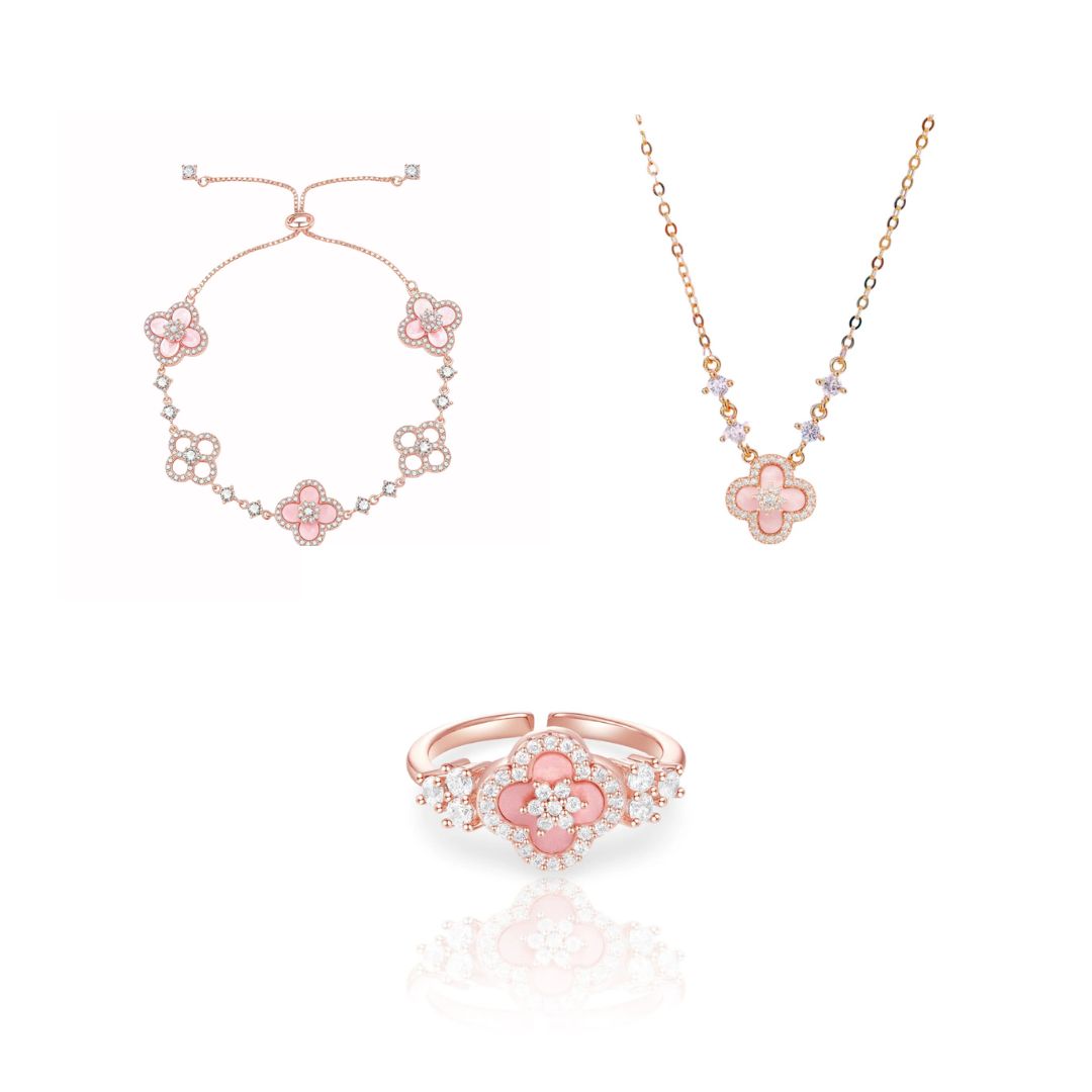 Pink gold Sakura Set（necklace/bracelet/earing/ring）