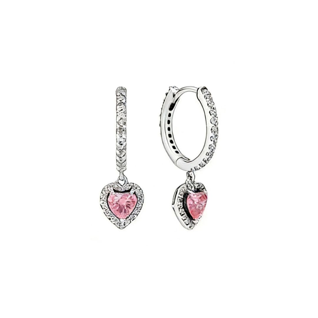 Pink silver Heart -【Necklace/Ring/Earrings/Set】| S925 Silver