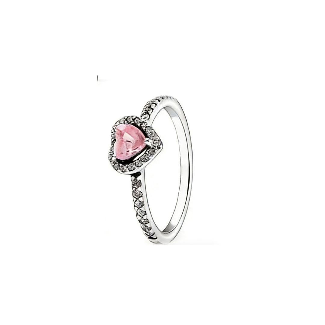 Pink silver Heart -【Necklace/Ring/Earrings/Set】| S925 Silver
