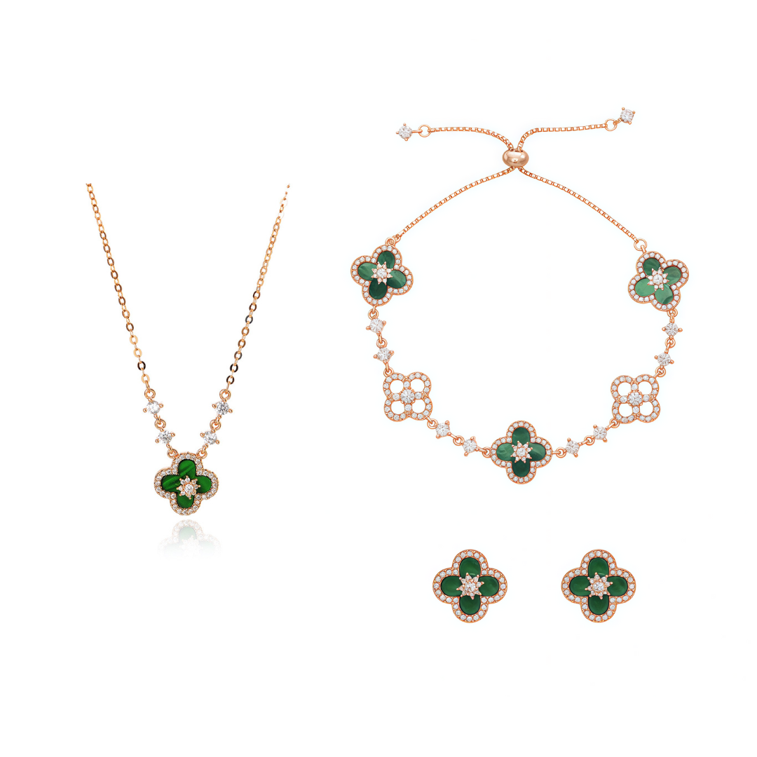 Green Gold Sakura Set（necklace/bracelet/earing/ring）