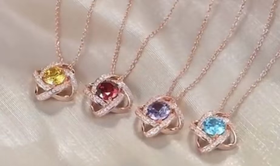 12 Months Birthstone Eternal Heart Four-Leaf Clover -【Necklace】| 925 silver