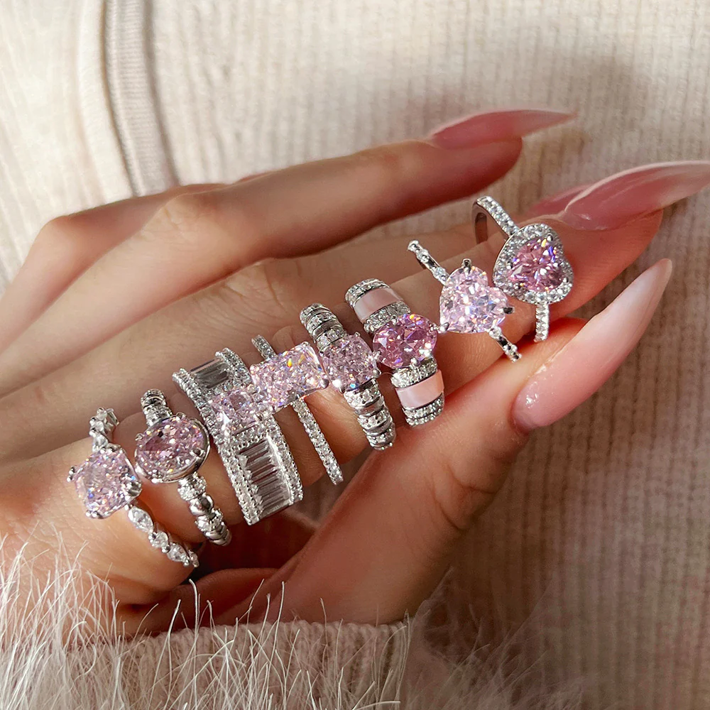 RINGS Pink Silver Ring Collection