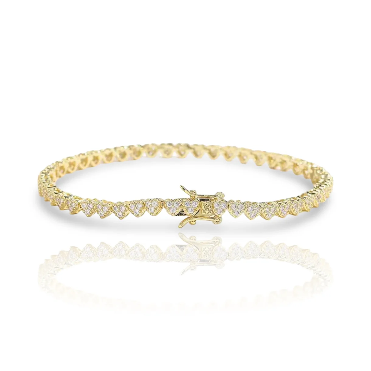 Gold Plated Heart Zircon-Bracelet