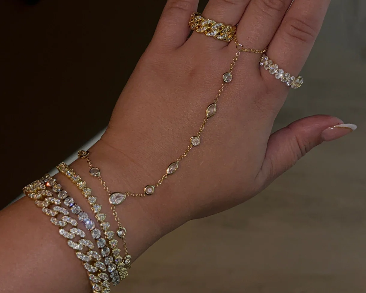 Gold Plated Heart Zircon-Bracelet