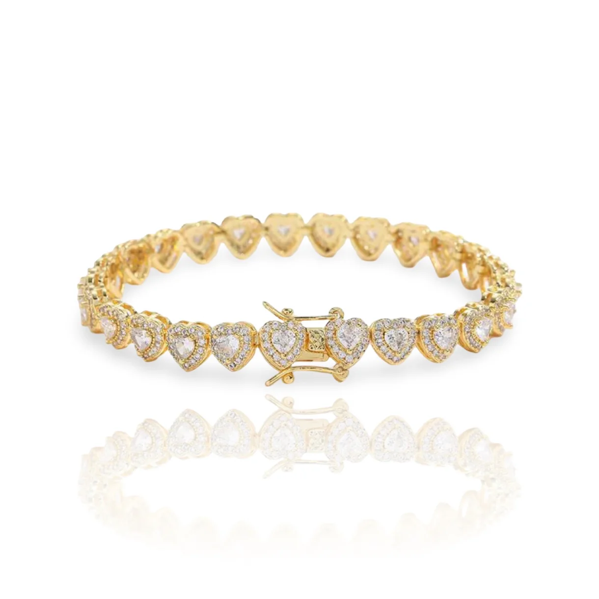 Gold Plated Heart Zircon-Bracelet