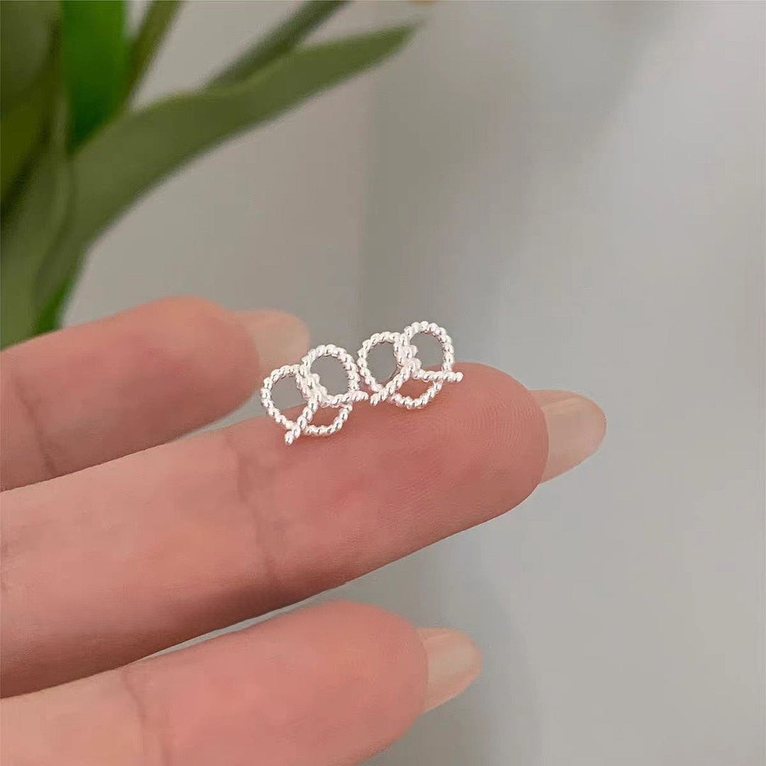 925 silver cut-out cross love stud earrings